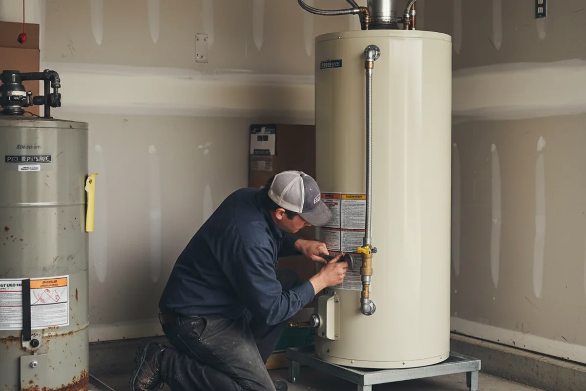Water heater and shutoff valve replacement in Brown City